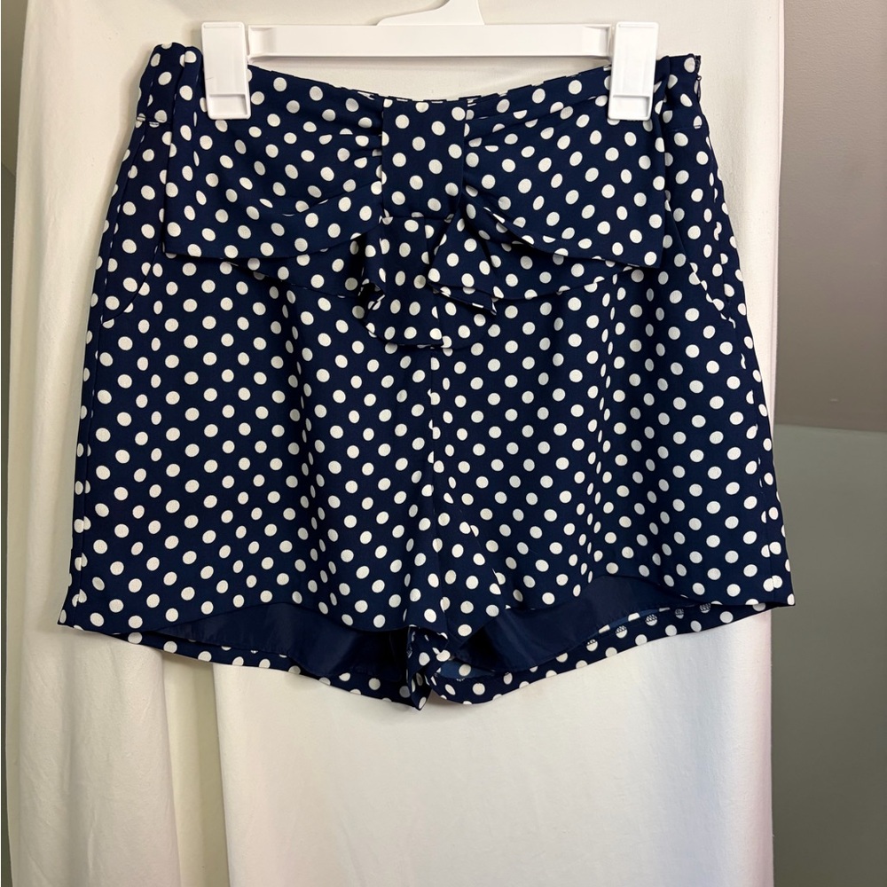 NWT Disney Lauren Conrad Polka Dot Navy Women's High-Waist Shorts
